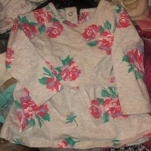 Carters Grey Floral Jersey Dress